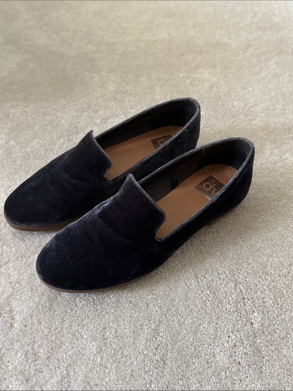DV by Dolce Vita Blue Velvet Slip-On Loafers for Women